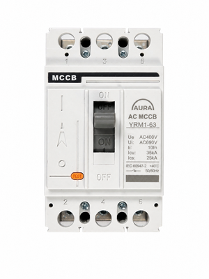 Автоматичний вимикач AURA YRM1-125/3300 Molded Case Circuit Breaker 3P 100A 400V
