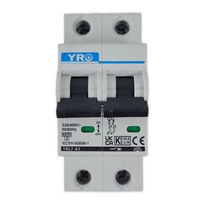 Автоматичний вимикач YRO YRL7-63 AC 6KA 2P 230V 40A